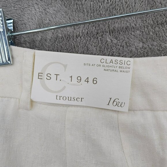 Cato Linen Blend Trousers Pants 16W Ivory Off White Fully Lined Casual Plus New - Picture 10 of 13